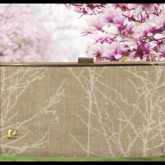 Vintage Clutch Tan and White fabric Pattern - Picture 1 of 12